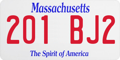 MA license plate 201BJ2
