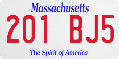 MA license plate 201BJ5