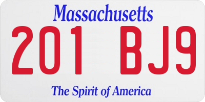 MA license plate 201BJ9