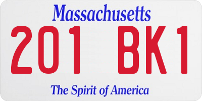MA license plate 201BK1