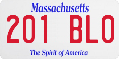 MA license plate 201BL0