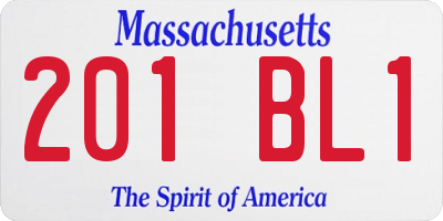 MA license plate 201BL1