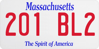 MA license plate 201BL2