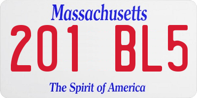 MA license plate 201BL5