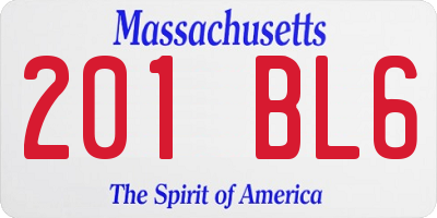 MA license plate 201BL6
