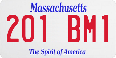 MA license plate 201BM1