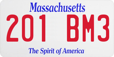 MA license plate 201BM3