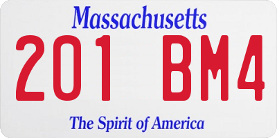 MA license plate 201BM4