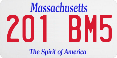 MA license plate 201BM5