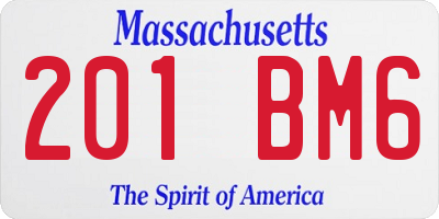 MA license plate 201BM6