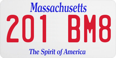 MA license plate 201BM8