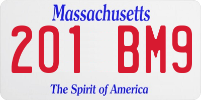 MA license plate 201BM9