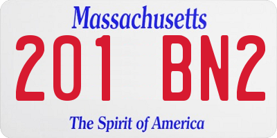 MA license plate 201BN2