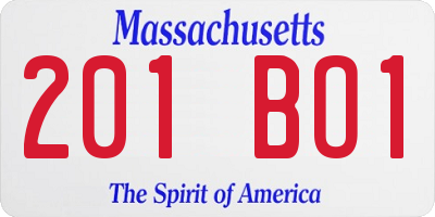 MA license plate 201BO1