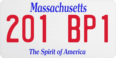 MA license plate 201BP1