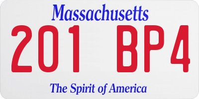 MA license plate 201BP4