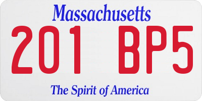 MA license plate 201BP5