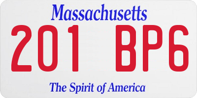 MA license plate 201BP6