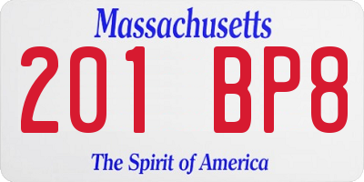 MA license plate 201BP8