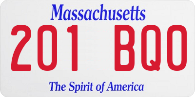 MA license plate 201BQ0