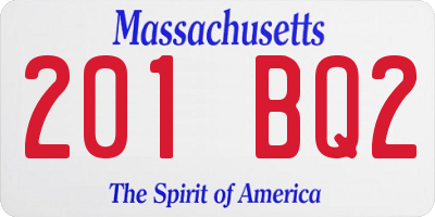 MA license plate 201BQ2