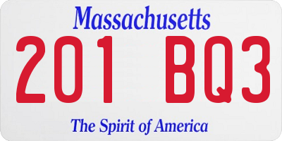 MA license plate 201BQ3