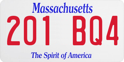 MA license plate 201BQ4