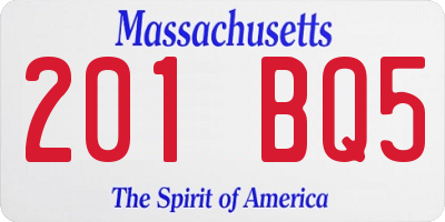 MA license plate 201BQ5