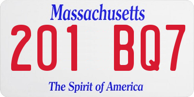 MA license plate 201BQ7