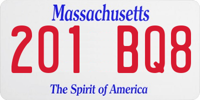 MA license plate 201BQ8