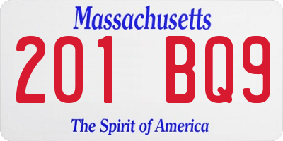 MA license plate 201BQ9