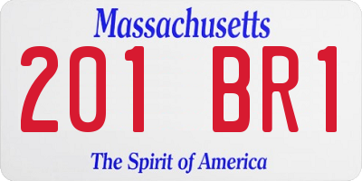 MA license plate 201BR1