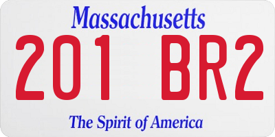 MA license plate 201BR2