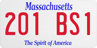 MA license plate 201BS1