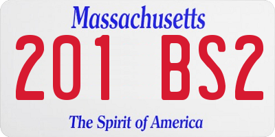 MA license plate 201BS2