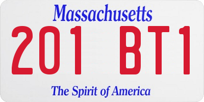 MA license plate 201BT1