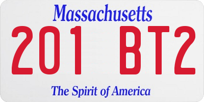 MA license plate 201BT2
