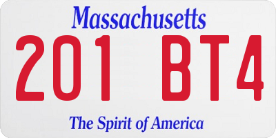 MA license plate 201BT4