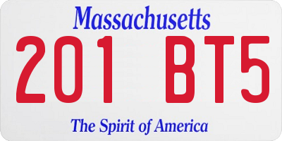MA license plate 201BT5