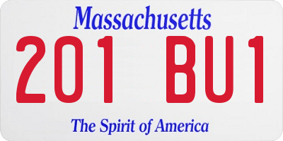 MA license plate 201BU1