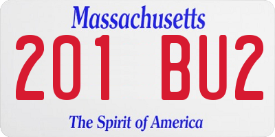 MA license plate 201BU2