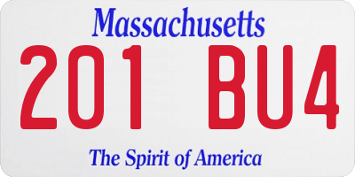 MA license plate 201BU4