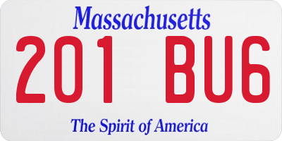 MA license plate 201BU6