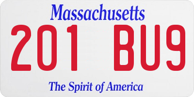 MA license plate 201BU9