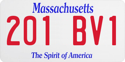 MA license plate 201BV1