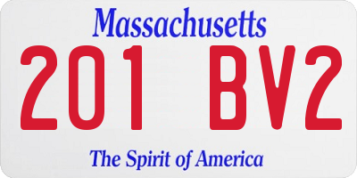 MA license plate 201BV2