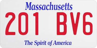 MA license plate 201BV6