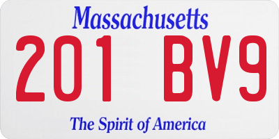 MA license plate 201BV9