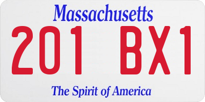 MA license plate 201BX1