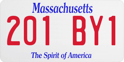 MA license plate 201BY1